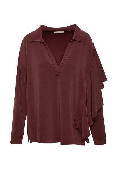 Chemisier col V à volants - BSB