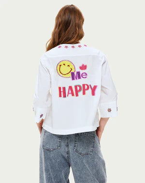 Blouse Lily Embroidered White Shirt -ME369