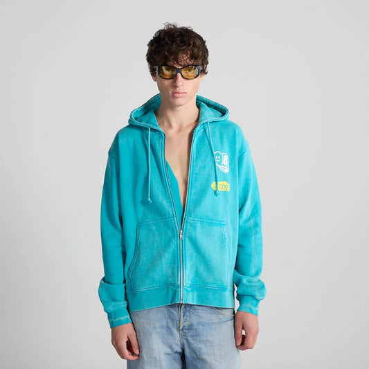 Hoodie Washed Escargot Medical Green - BISOUS