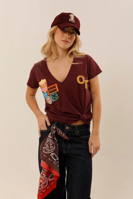 T-shirt Gaby burgundy - ONE TEE